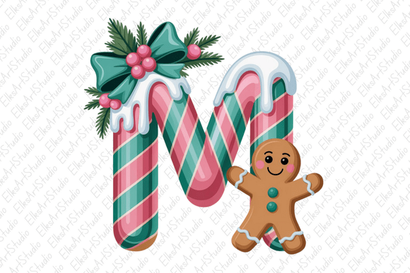 Christmas Alphabet Pastel Gingerbread Illustrations Review