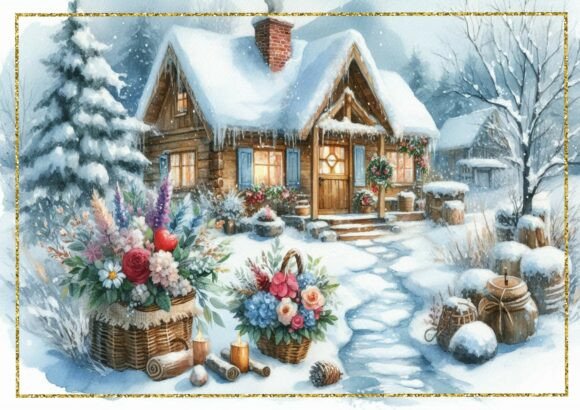 Christmas Cottage 1: Illustrations for Branding
