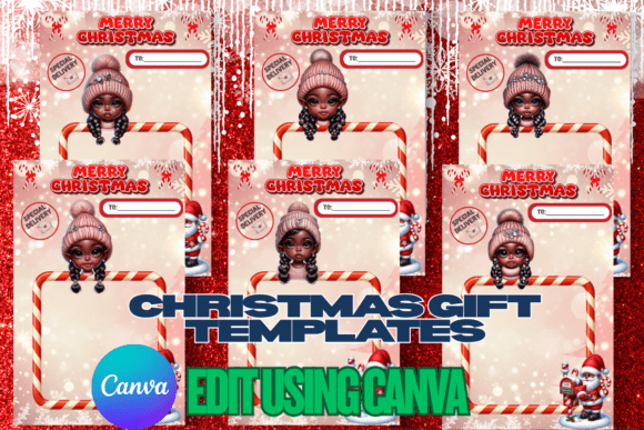 Christmas Delivery Treat Card Templates: Festive Illustrations