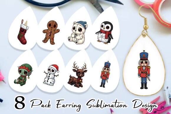Christmas Voodoo Character Earring Illustrations Review