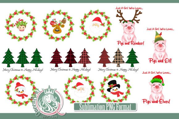 Cute Christmas Sublimation Bundle: Festive Illustrations