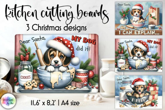 Funny Christmas Cutting Boards, Dog PNG: Illustrations Review