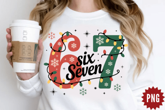 Funny Six Seven Meme Christmas PNG Desig for Illustrations