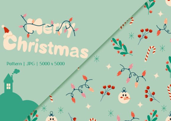 Merry Christmas, Seamless Pattern: Festive Illustrations