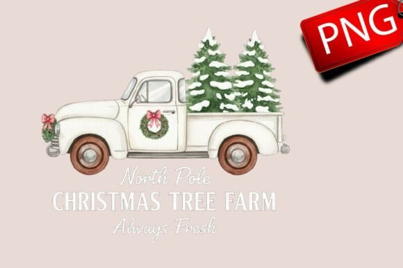 North Pole Tree Farm PNG: Xmas Illustrations