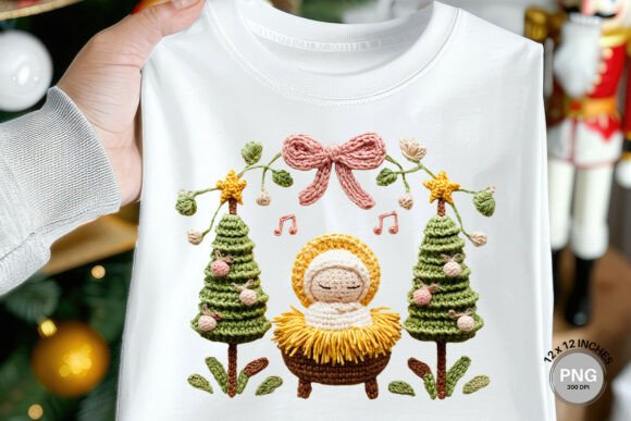 Patchwork Yarn Crochet Jesus Christmas_7 Illustrations
