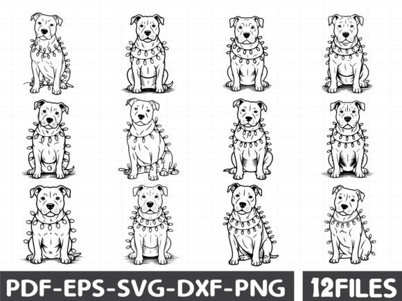 Pitbull Christmas SVG: Festive Illustrations for Crafters