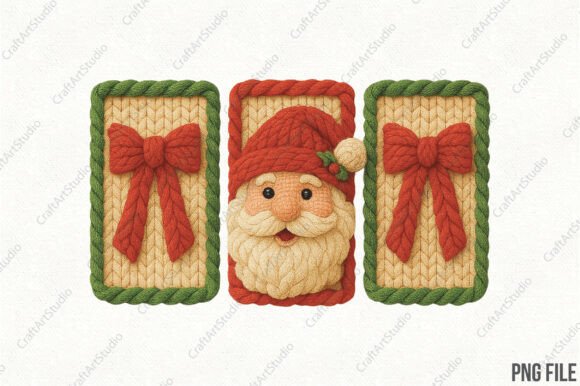 Preppy Coquette Faux Yarn Christmas Illustrations
