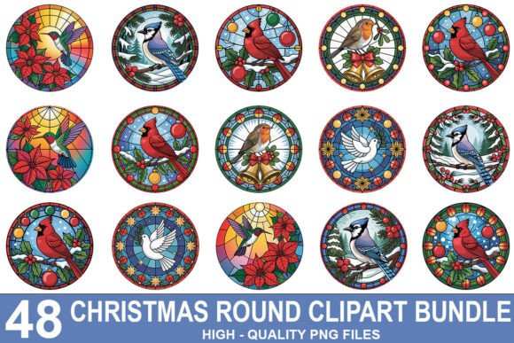 Review: Christmas Bird Round Clipart Bundle for Illustrations