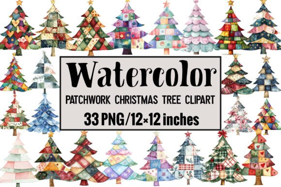 Review: Patchwork Christmas Tree Clipart for Embroidery