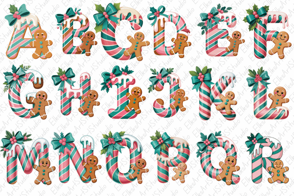 Reviewing Christmas Alphabet Gingerbread Clipart Illustrations