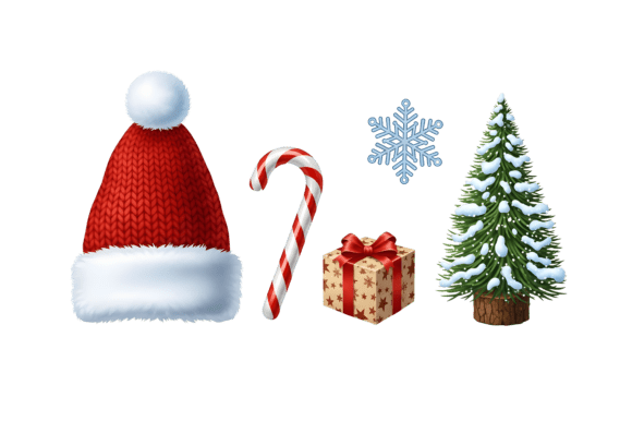 Reviewing Christmas Icons Festive Holiday Symbols Illustrations