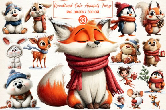 Reviewing Christmas Woodland Cute Animals Fairy Illustrations
