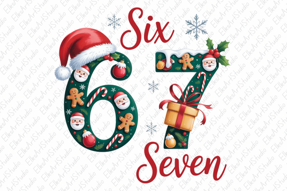 Reviewing Six Seven Meme Christmas Png Sublimation Illustrations