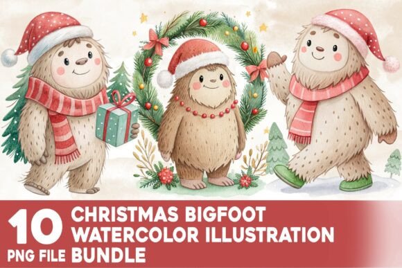 Reviewing the Christmas Bigfoot Watercolor Bundle