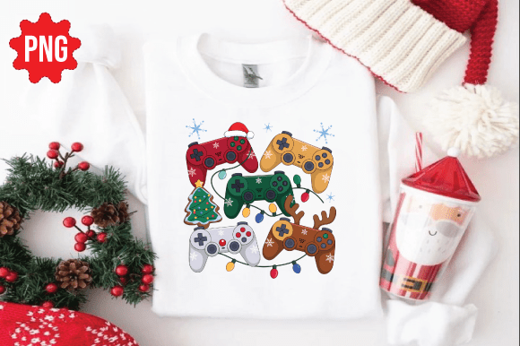 Reviewing the Christmas Gamer Controller PNG for Embroidery
