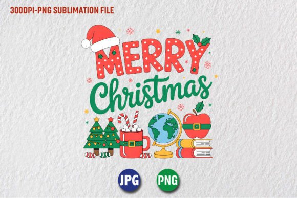 Teacher Merry Christmas PNG: Festive Illustrations for Crafters