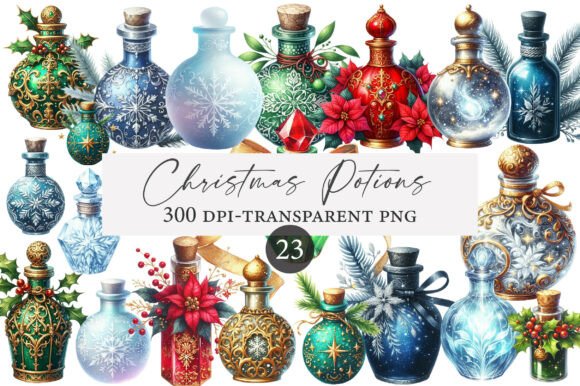 Watercolor Christmas Potions Clipart: A Brand Review