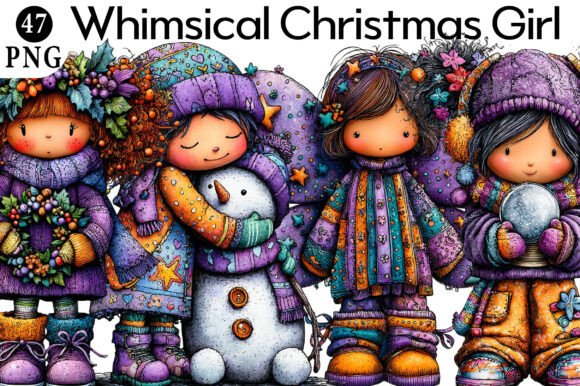 Whimsical Christmas Girl Clipart & Illustrations Review