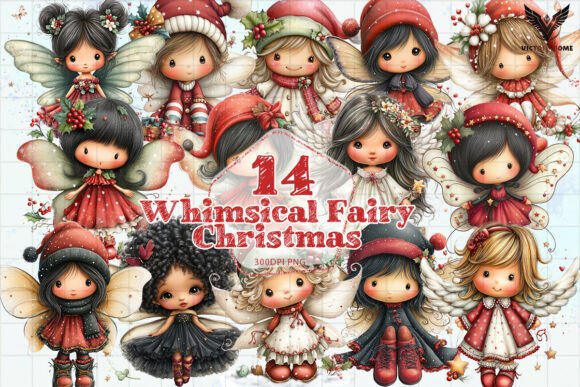 Whimsical Fairy Christmas PNG for Illustrations