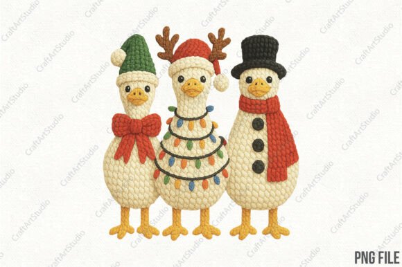 Yarn Crochet Christmas Goose Png: Branding Illustrations